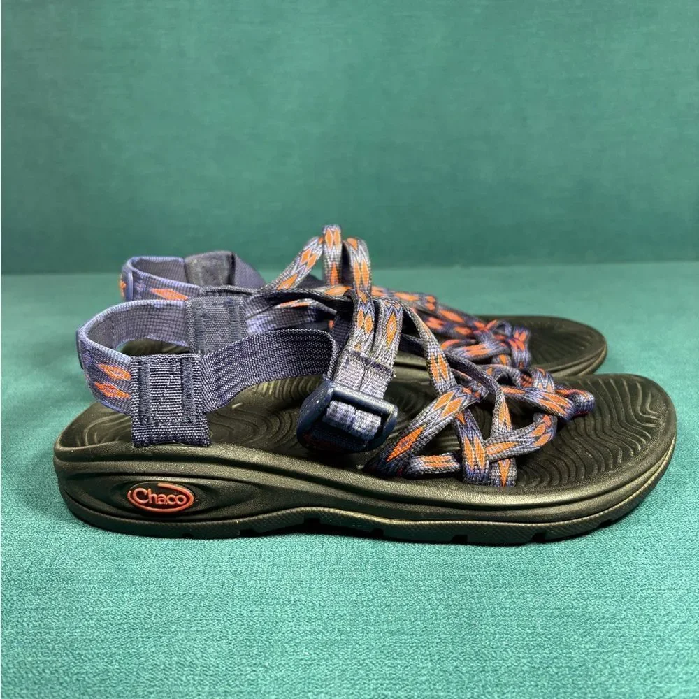 Chaco Zvolv X2 Blue Purple Orange Hiking Sandal Toe Loop Braided Trail Womens 6